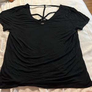 Black criss cross t-shirt